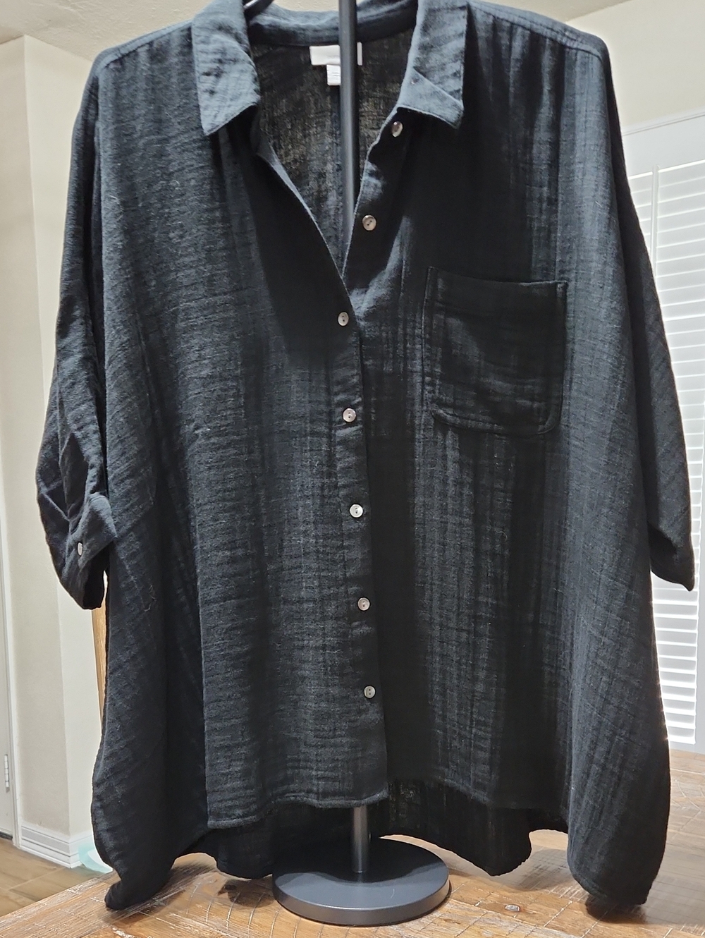 J Jill | Pure Jill Oversized Black Blouse